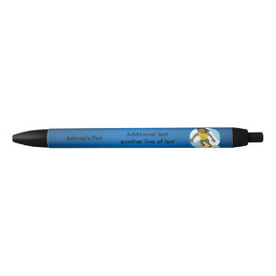 Surfing man cartoon black ink pen