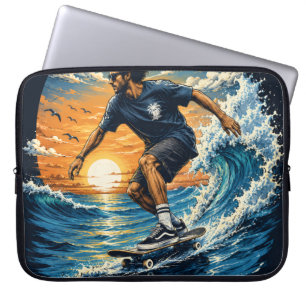Surfing man on the waves  laptop sleeve