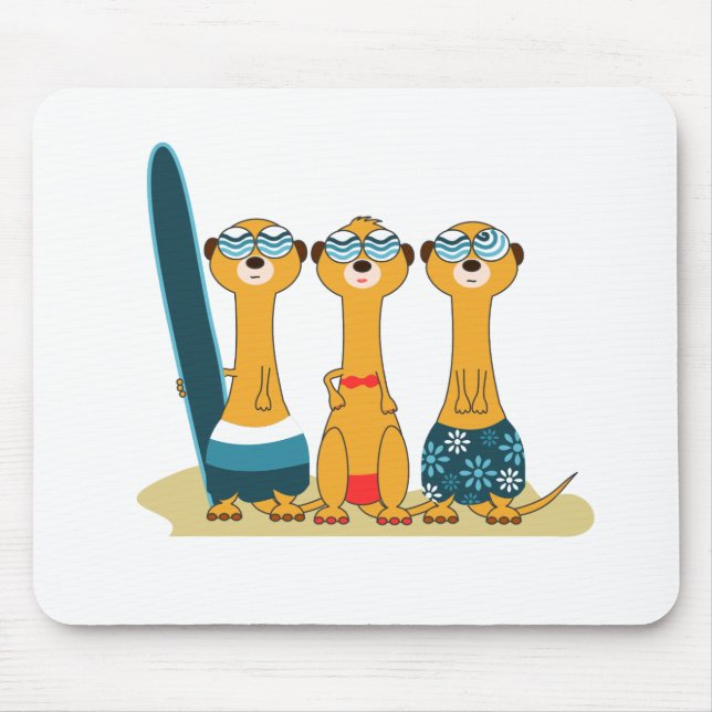 Surfing Meercats Mouse Mat (Front)