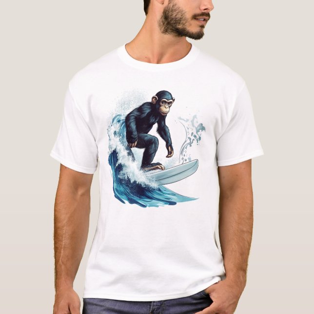 surfing monkey T-Shirt (Front)