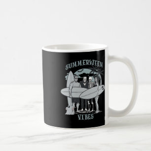 Surfing Monsters Clic Halloween Vibes Graphic Coffee Mug