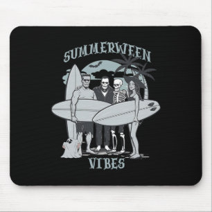 Surfing Monsters Clic Halloween Vibes Graphic Mouse Mat