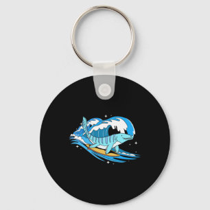 Surfing Mosasaurus Dino Funny Aquatic Dinosaur Key Ring