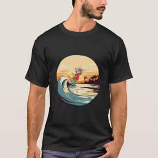 Surfing Mouse Funny Design T-Shirt