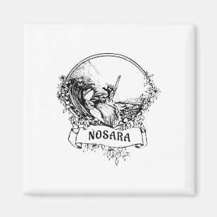 Surfing Nosara, Costa Rica Vintage Retro Throwck S Magnet