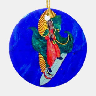 surfing nun ornament