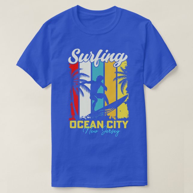 Surfing Ocean City New Jersey T-Shirt (Design Front)