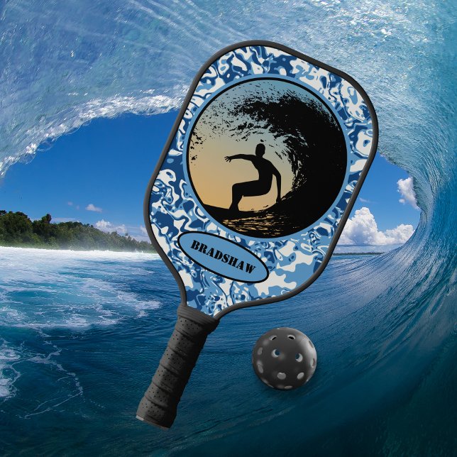 Surfing Ocean Waves Pickleball Paddle (Creator Uploaded)