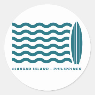 Surfing on Siargao Island Philippines Classic Round Sticker