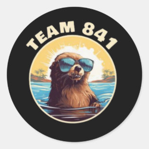 Surfing Otter 841 Otter My Way California Classic Round Sticker