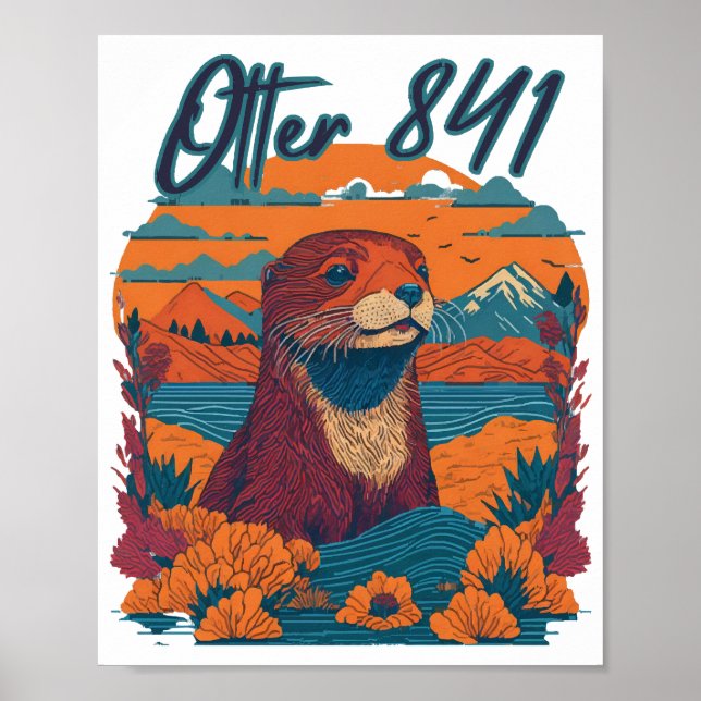 Surfing Otter 841 Otter My Way California Sea Otte Poster (Front)