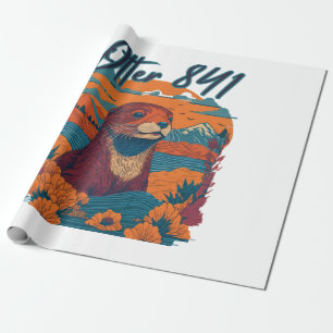 Surfing Otter 841 Otter My Way California Sea Otte Wrapping Paper