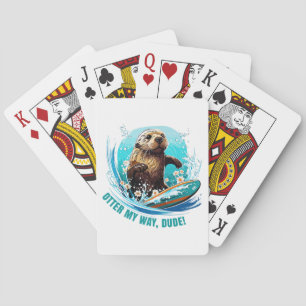 Surfing Otter 841 Otter My Way Dude California Ott Playing Cards