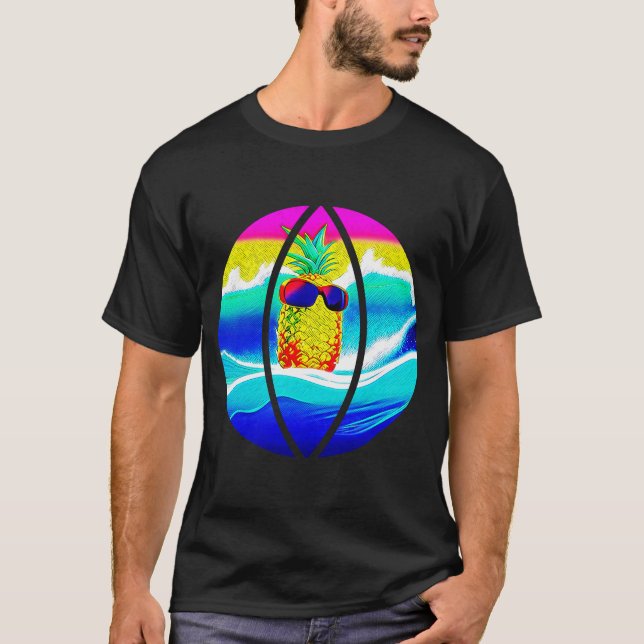 SURFING PINEAPPLE BEACH BALL T-Shirt (Front)