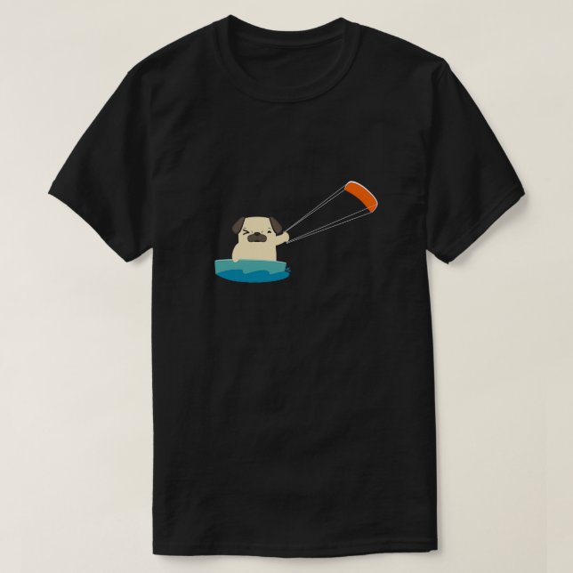 Surfing pug surfboard surfing T-Shirt (Design Front)