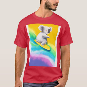 Surfing Rainbow Koala T-Shirt
