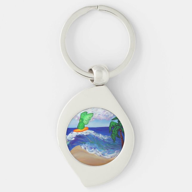 Surfing Raphael Guardian Angel Custom Keychains (Front)