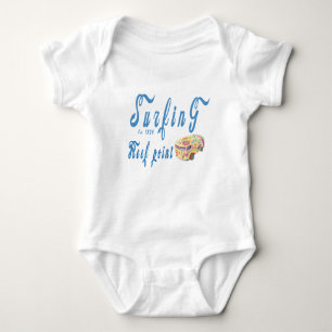 Surfing reef point baby bodysuit