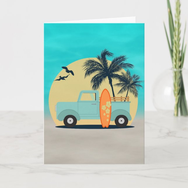 Surfing Retro Card (Front)