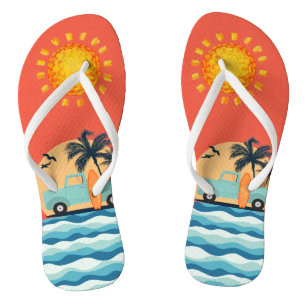 Surfing Retro Flip Flops