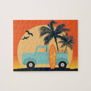 Surfing Retro Jigsaw Puzzle