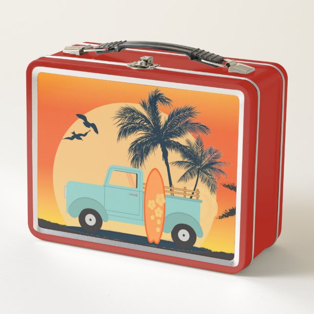 Surfing Retro Lunch Box (Front)