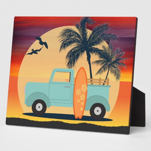 Surfing Retro Plaque (Side)