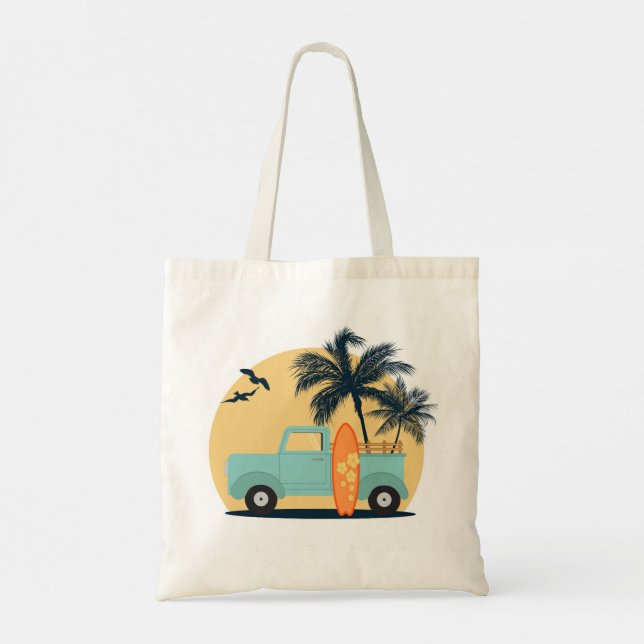 Surfing Retro Tote Bag (Back)