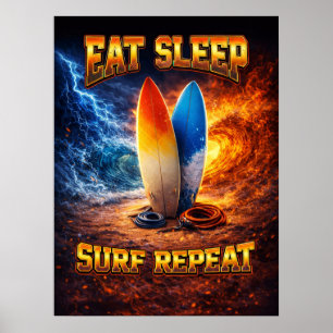 Surfing Retro Vintage Bootleg Poster