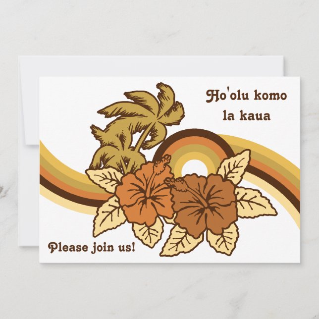 Surfing Safari Luau & BBQ Invitations (Front)