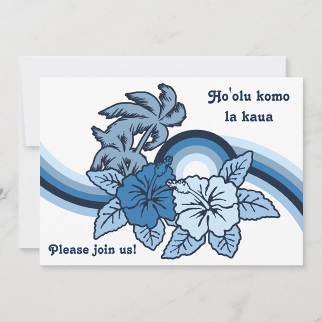 Surfing Safari Luau & BBQ Invitations (Front)