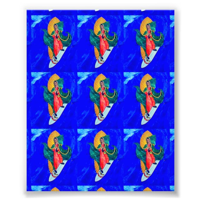 surfing saints on blue waves photo print (Front)