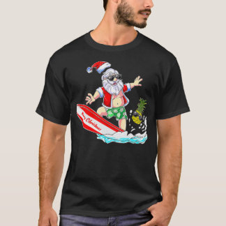 Surfing Santa Beach Summer Vacation Christmas in J T-Shirt