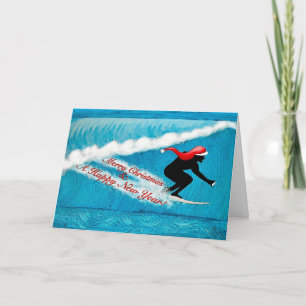 Surfing Santa Christmas Card