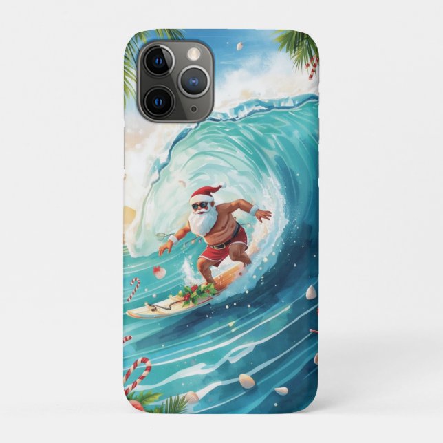 Surfing Santa Christmas with Santa Surfer  Case-Mate iPhone Case (Back)