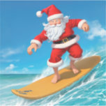 Surfing Santa Claus<br><div class="desc">Dive into the holiday spirit with this delightful sticker featuring Santa Claus surfing the waves on a surfboard.</div>