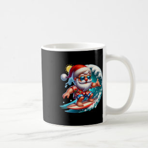 Surfing Santa Claus Christmas In July Beach Summer Coffee Mug
