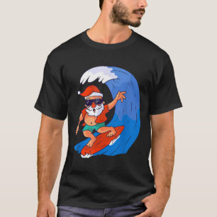Surfing Santa Claus Christmas X-mas Gift  T-Shirt