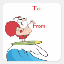 Surfing Santa Claus