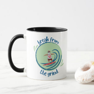 Surfing Santa Coffee Mug