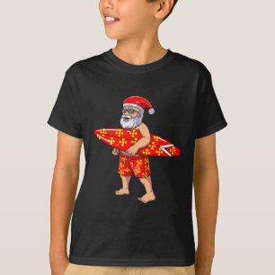 Surfing Santa For Hawaiian Surf Christmas T-Shirt