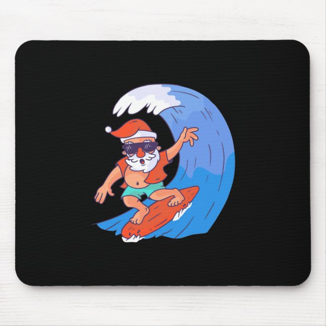 Surfing Santa Mouse Mat (Front)
