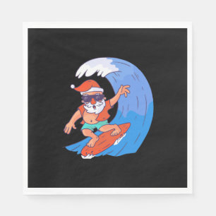 Surfing Santa Napkin