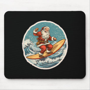 Surfing Santa On Surfboard Christmas In July Summe Mouse Mat