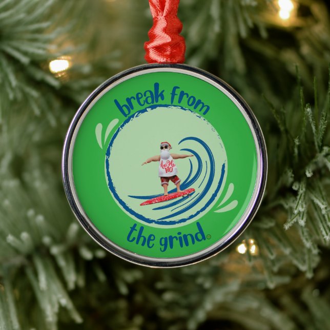 Surfing Santa Ornament (Tree)