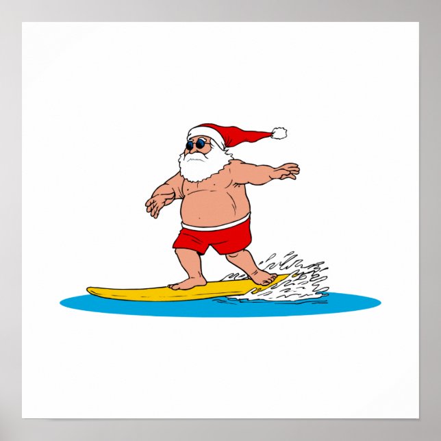 Surfing Santa Poster (Front)