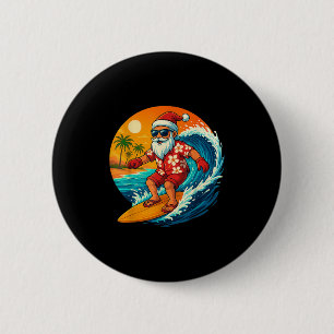 Surfing Santa Trocal Christmas Holiday Hawaiian Be 6 Cm Round Badge