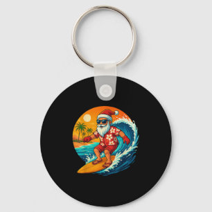 Surfing Santa Trocal Christmas Holiday Hawaiian Be Key Ring