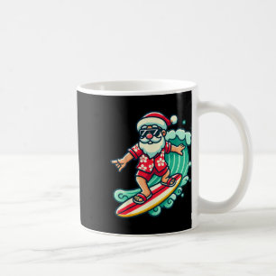 Surfing Santa Tropical Christmas Vacation Xmas In  Coffee Mug