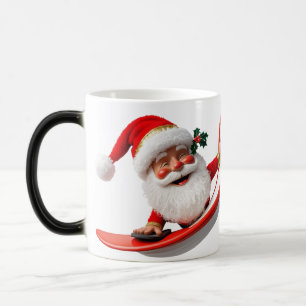 Surfing Santa with Christmas Lights  Magic Mug